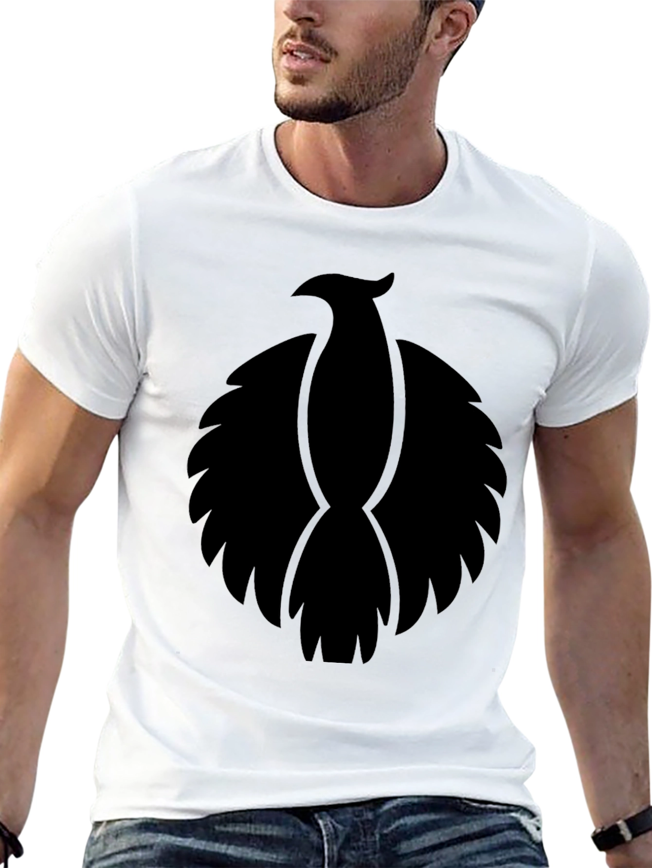 Black T-Shirt with Phoenix Graphic