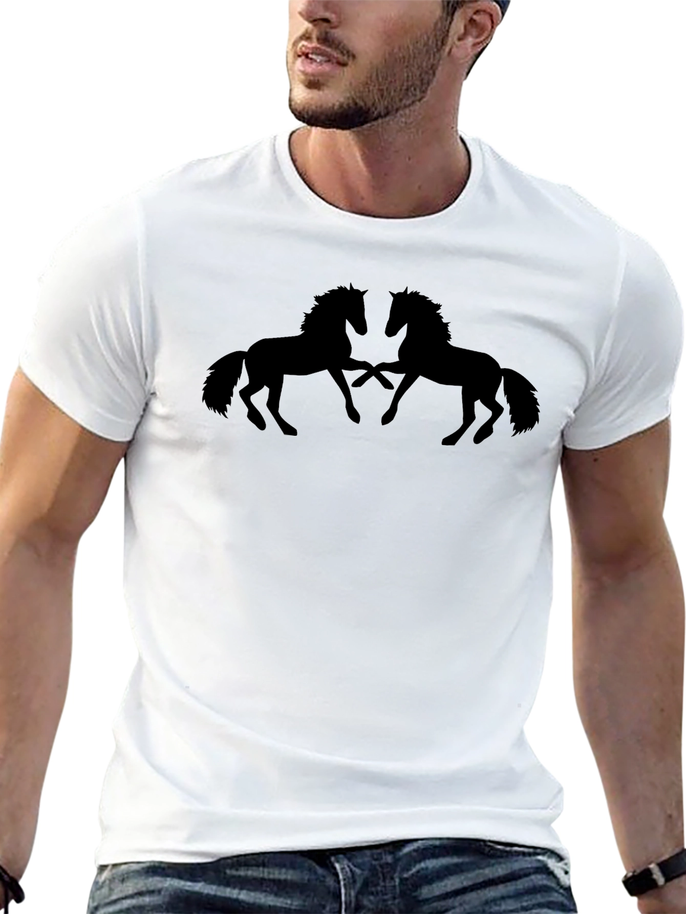 Black Horse Silhouette Graphic Tee