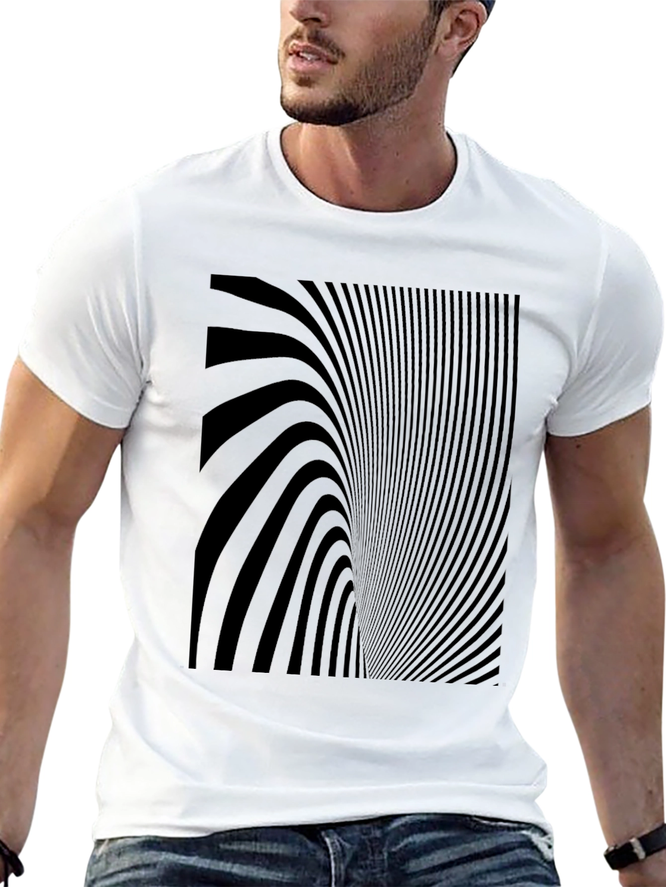 Optical Illusion Graphic Black T-Shirt