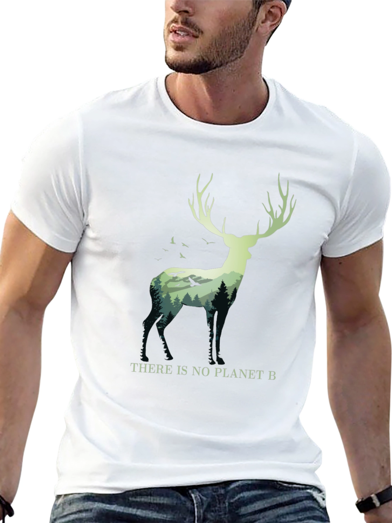 Eco-Friendly Deer Graphic Tee