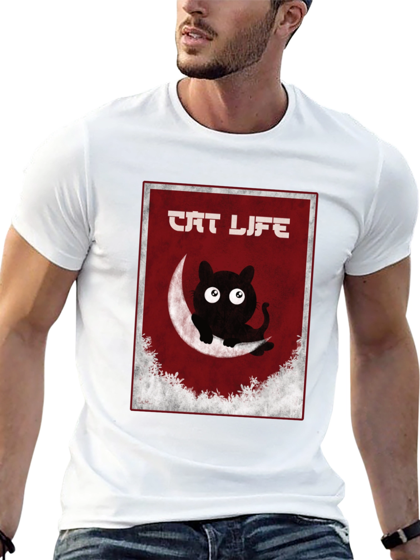 Cat Life Graphic T-Shirt - Mens Black Tee