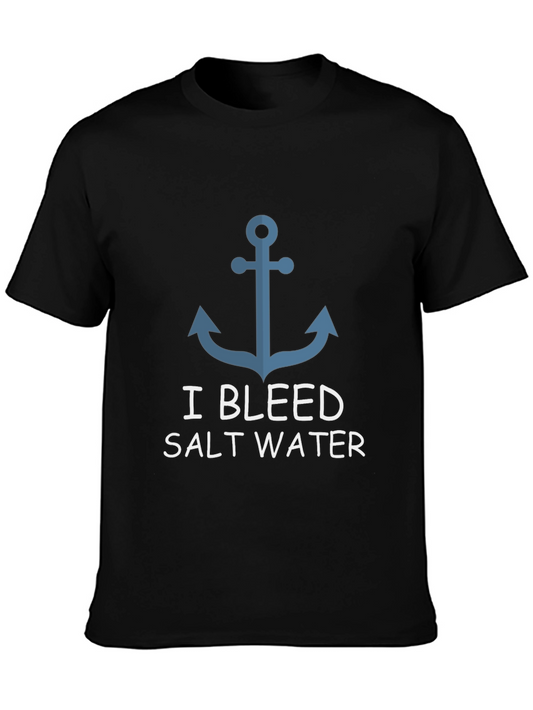 I Bleed Salt Water Anchor Graphic T-Shirt