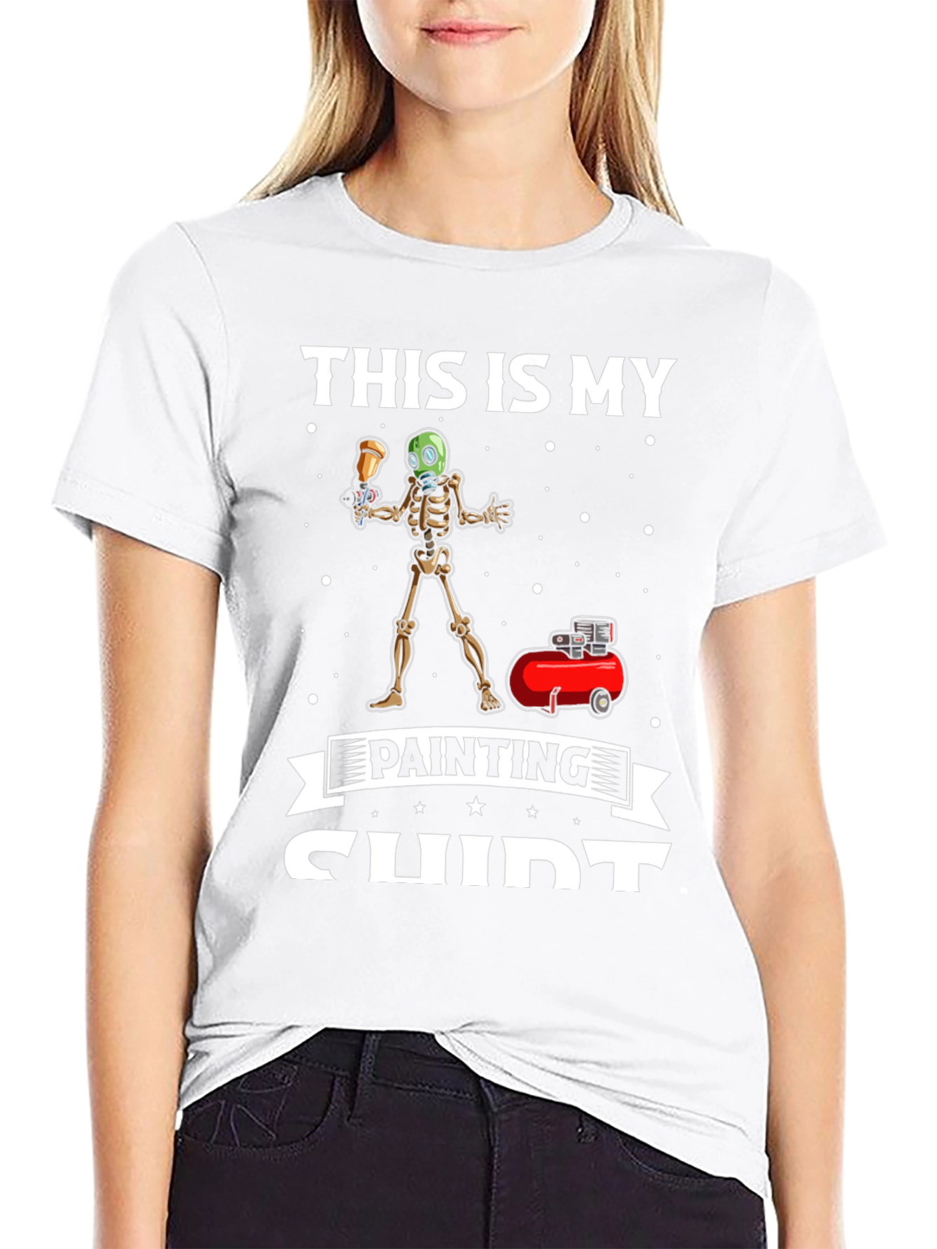 Funny Skeleton Painter T-Shirt