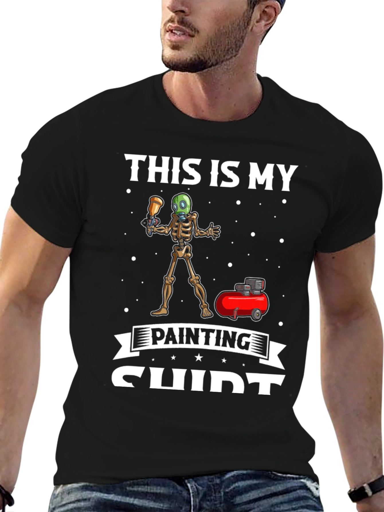Funny Skeleton Painter T-Shirt