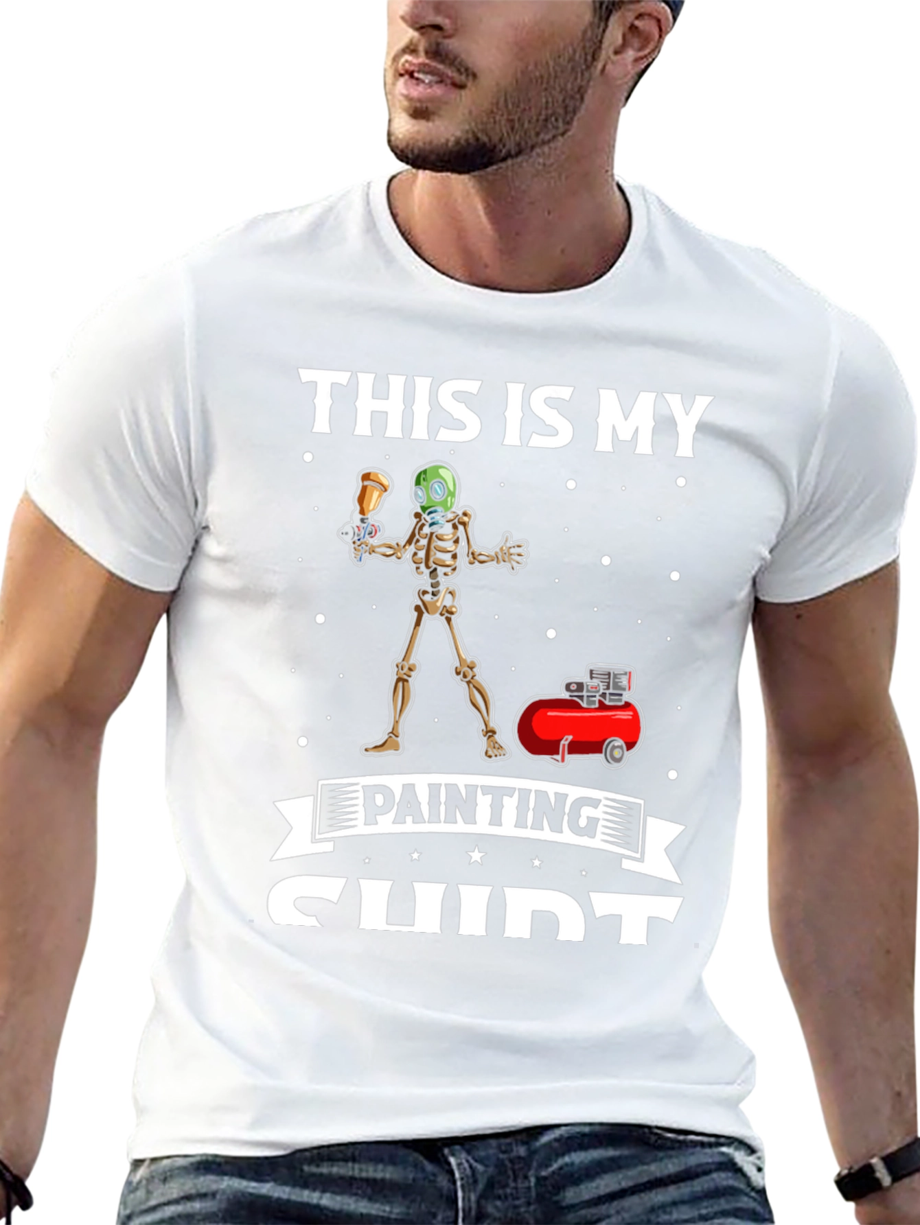 Funny Skeleton Painter T-Shirt
