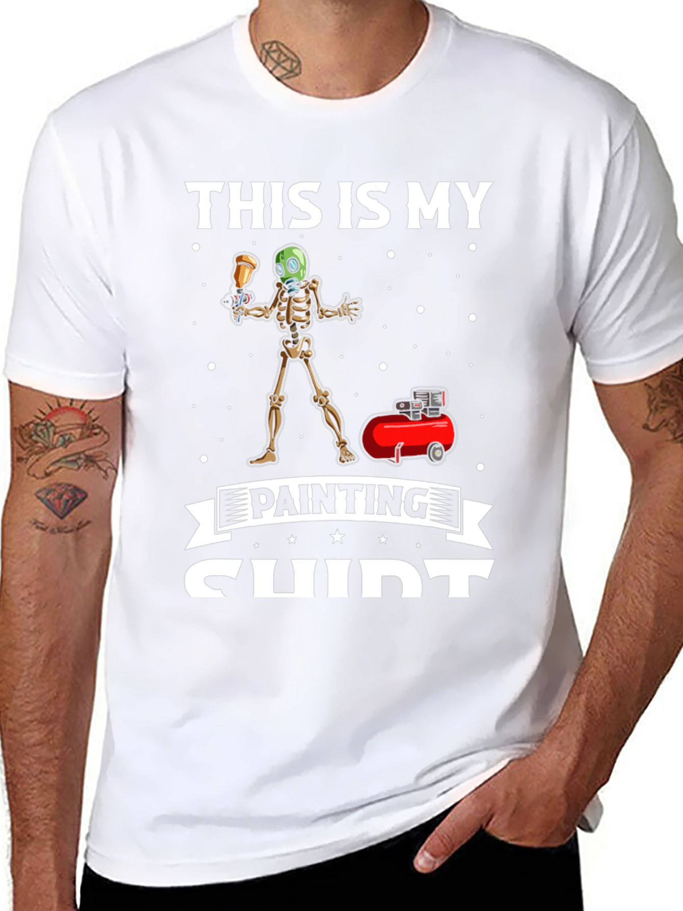 Funny Skeleton Painter T-Shirt