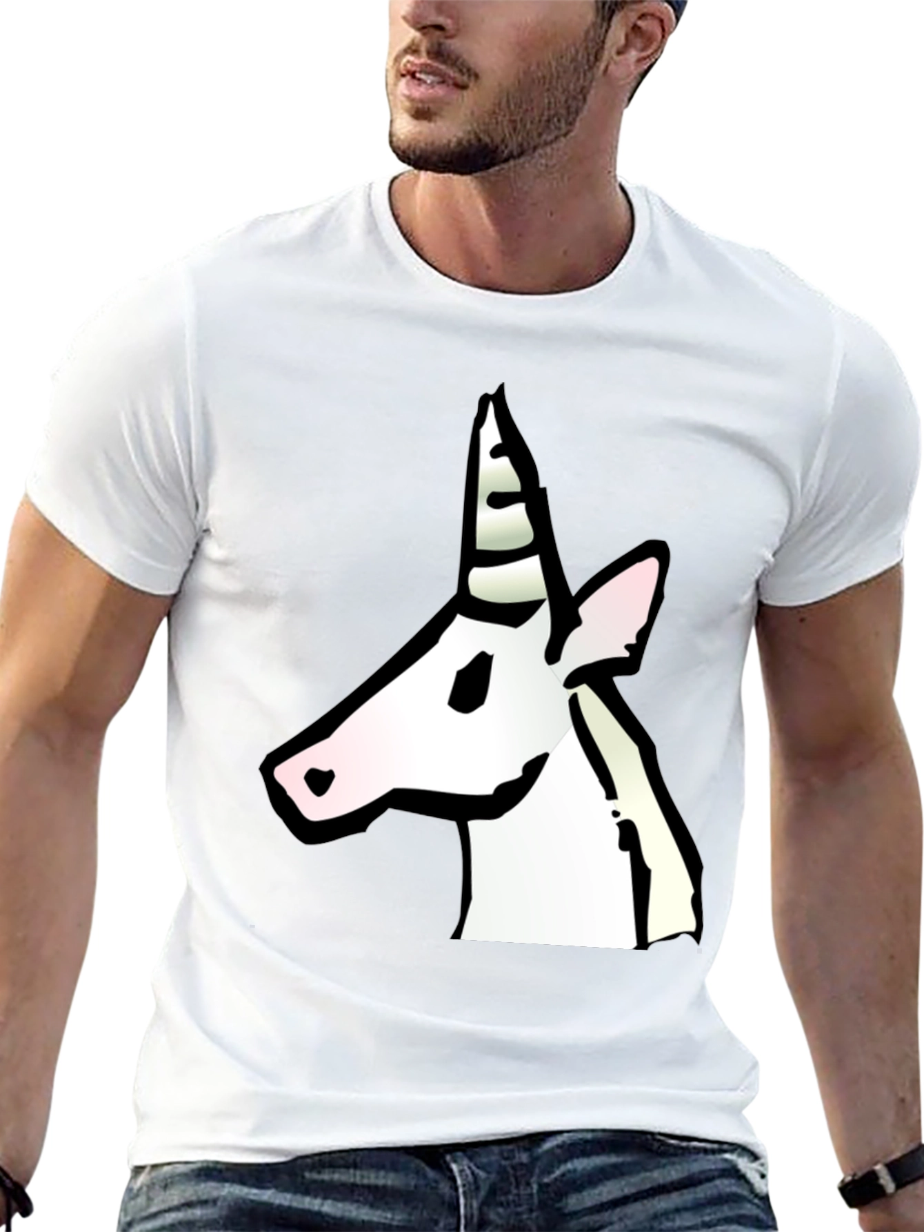 Unicorn Graphic Print Black T-Shirt