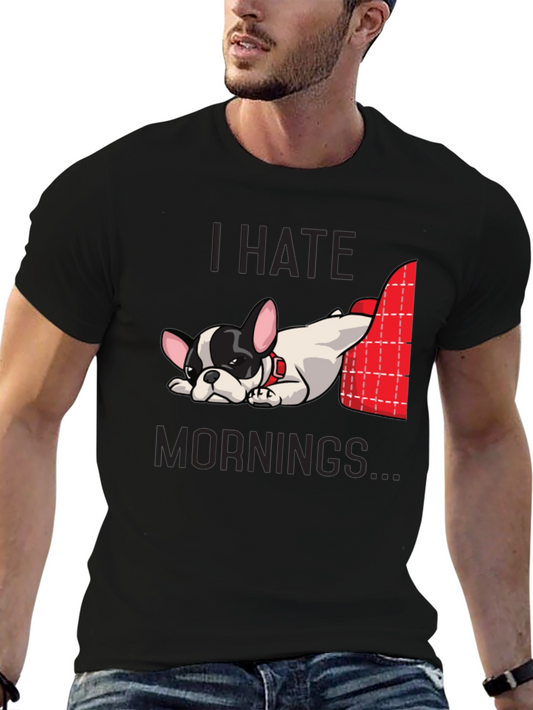 I Hate Mornings Dog Graphic Tee