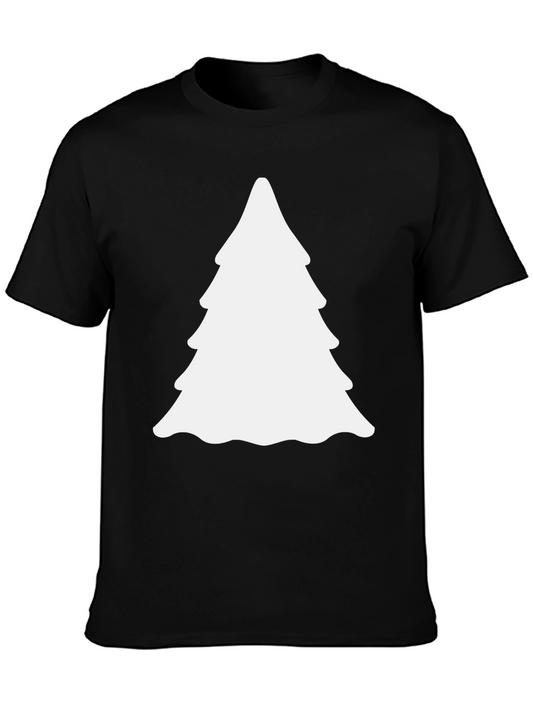 Festive Christmas Tree Graphic Tee - Black