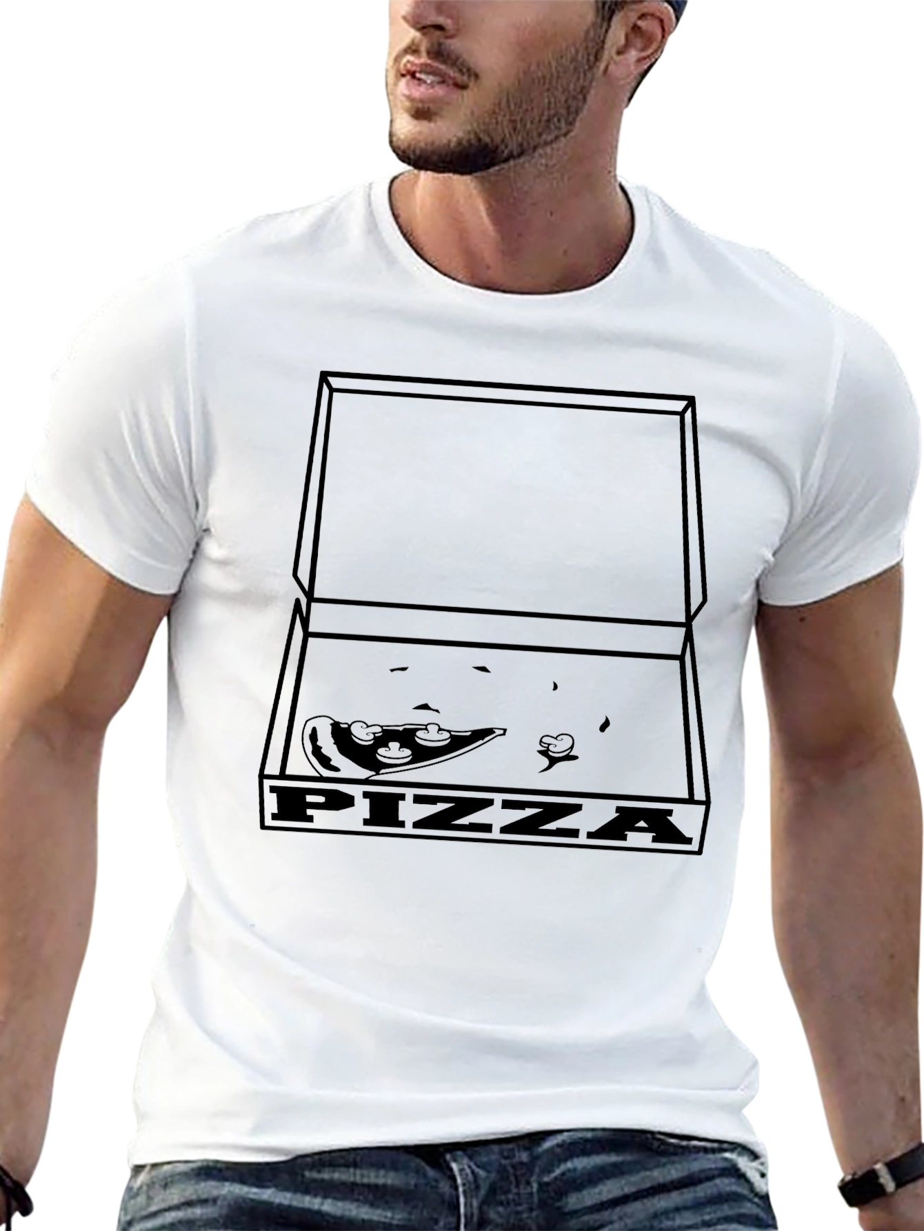 Pizza Box Graphic T-Shirt - Black