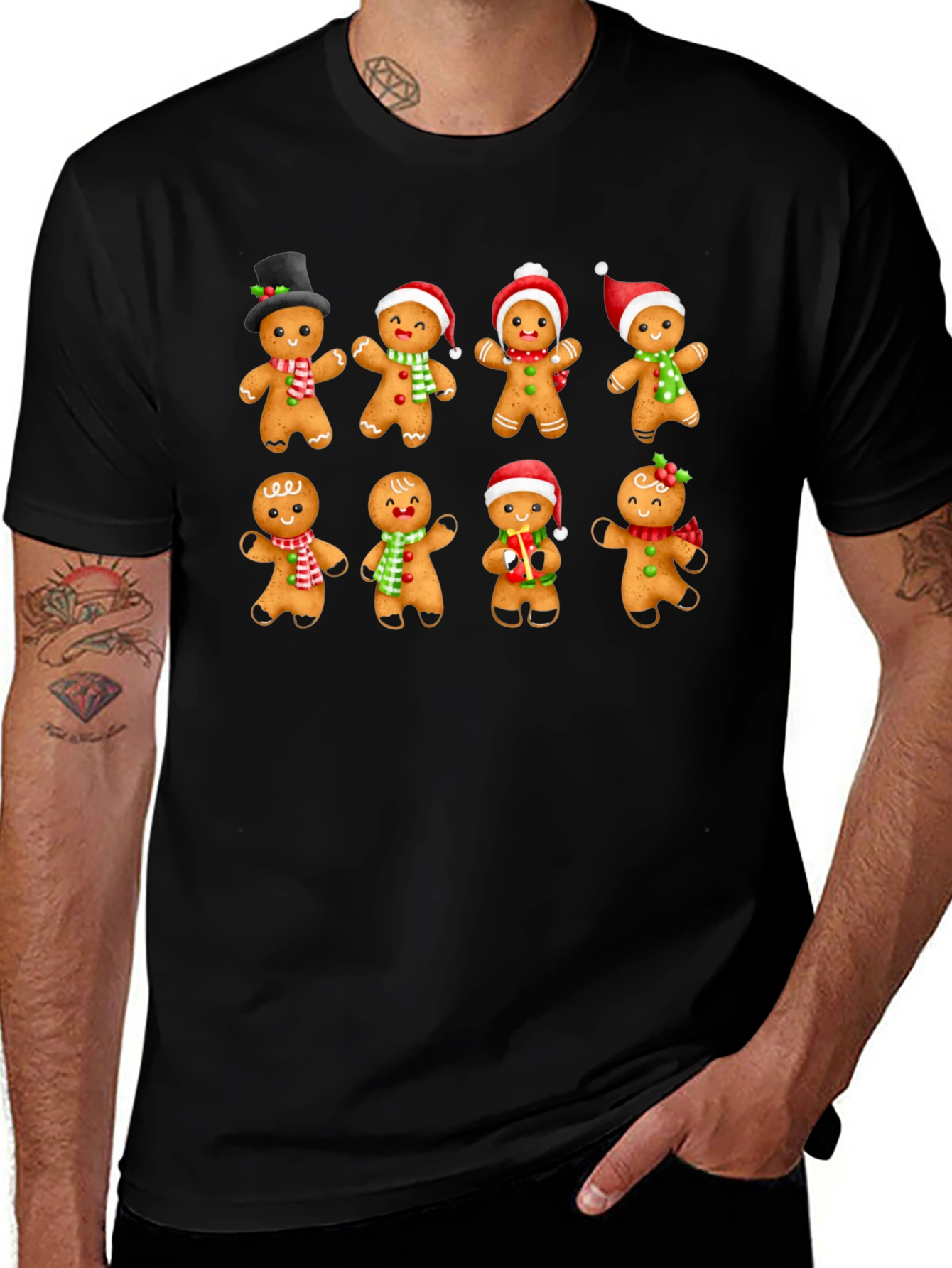 Gingerbread Man Holiday Graphic T-Shirt