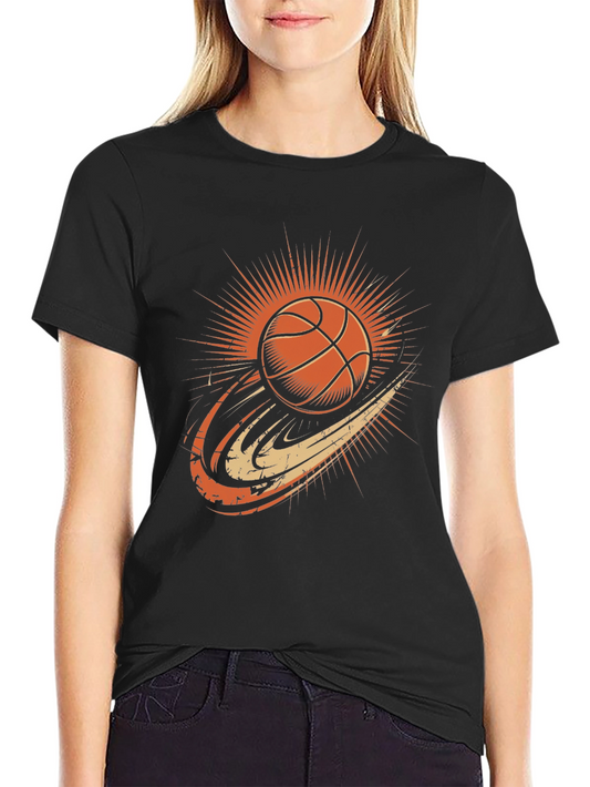 Basketball Graphic Tee - Classic Black Cotton T-Shirt