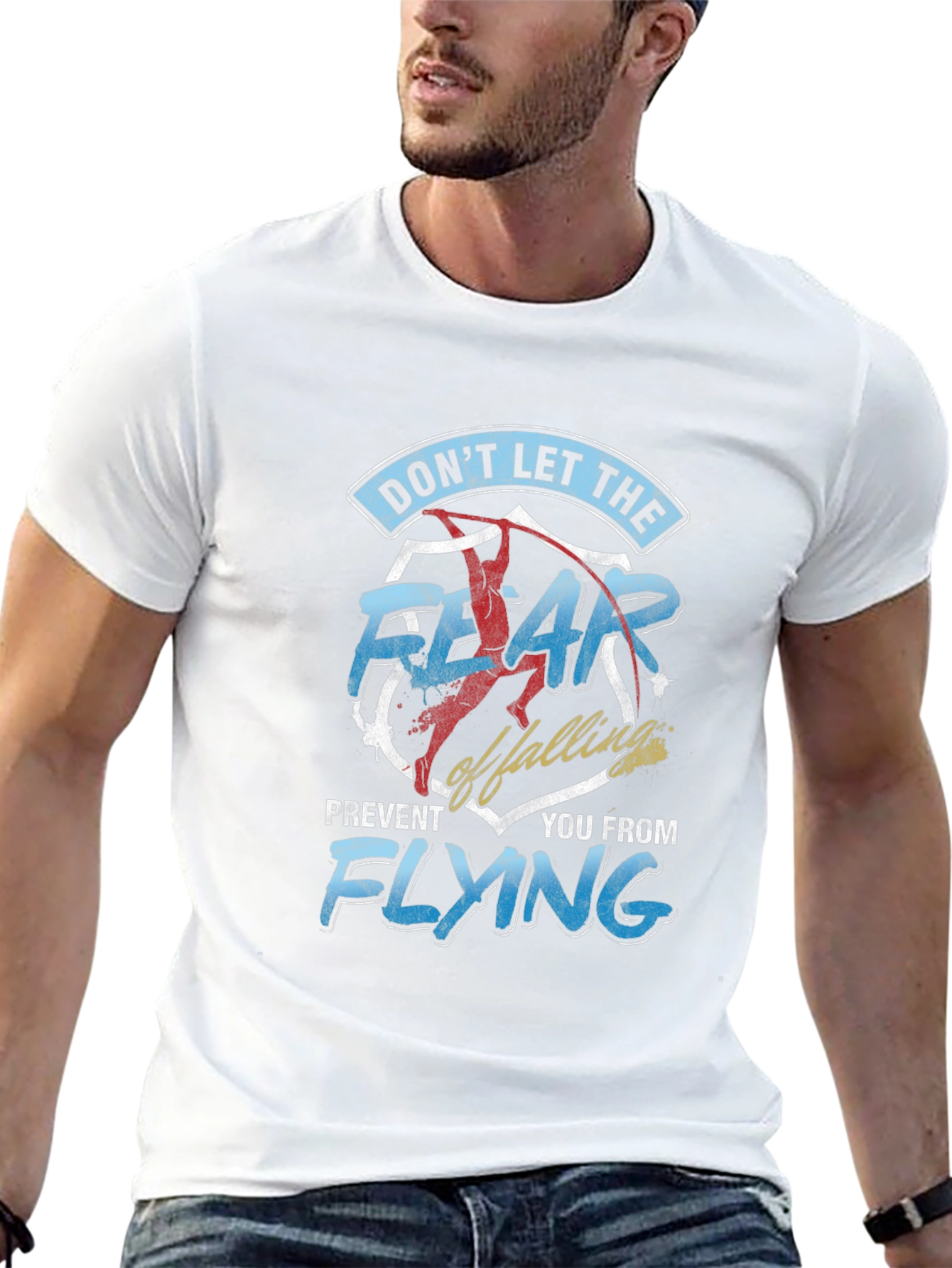 Motivational Fear of Falling Graphic Tee - Black