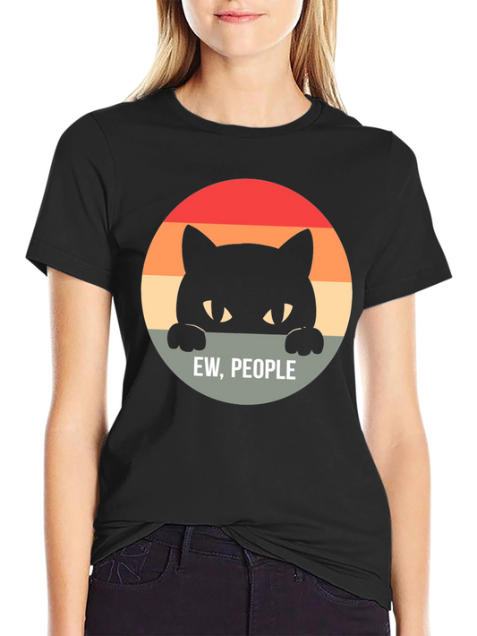 Ew People Black Cat T-Shirt