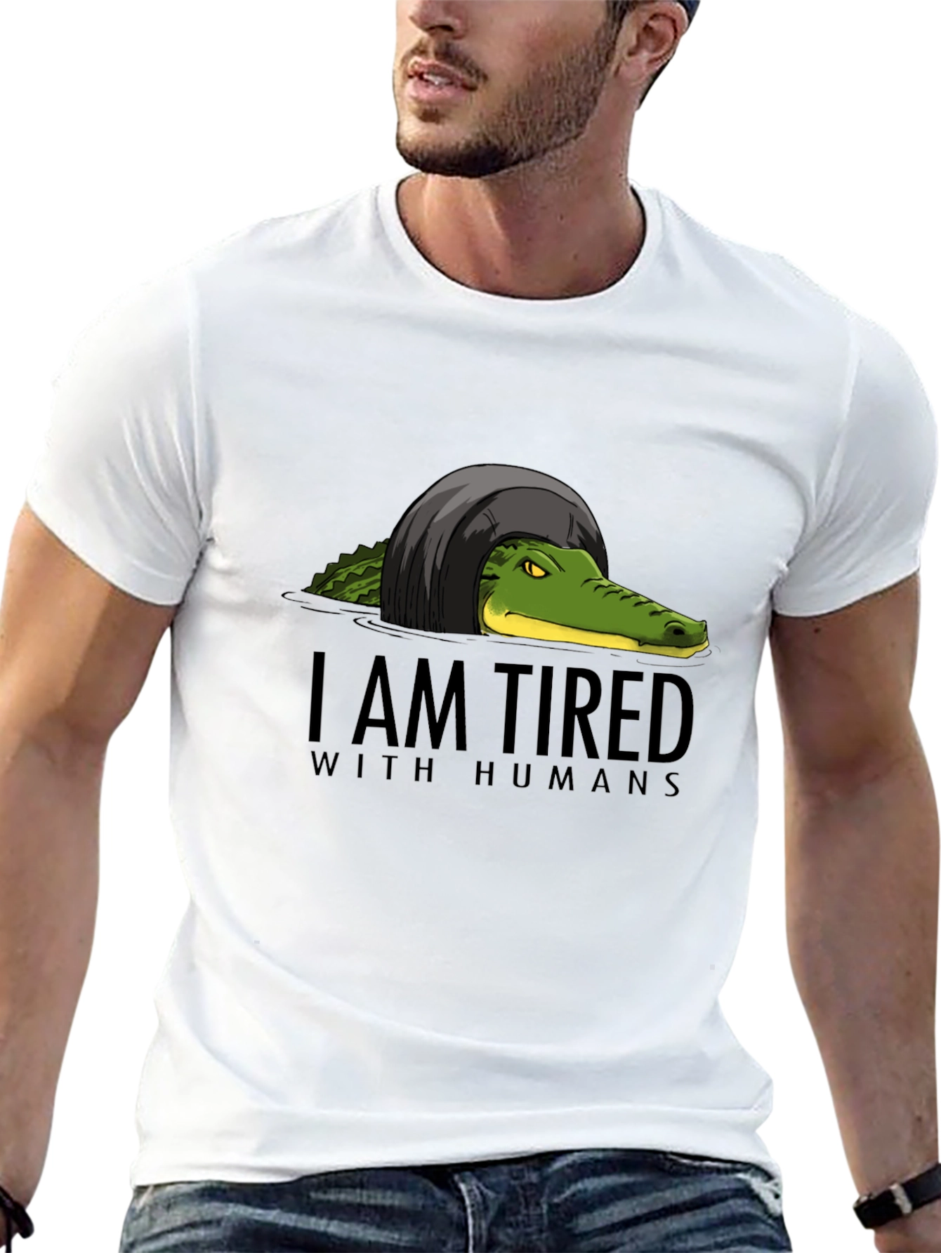 I Am Tired With Humans Alligator T-Shirt