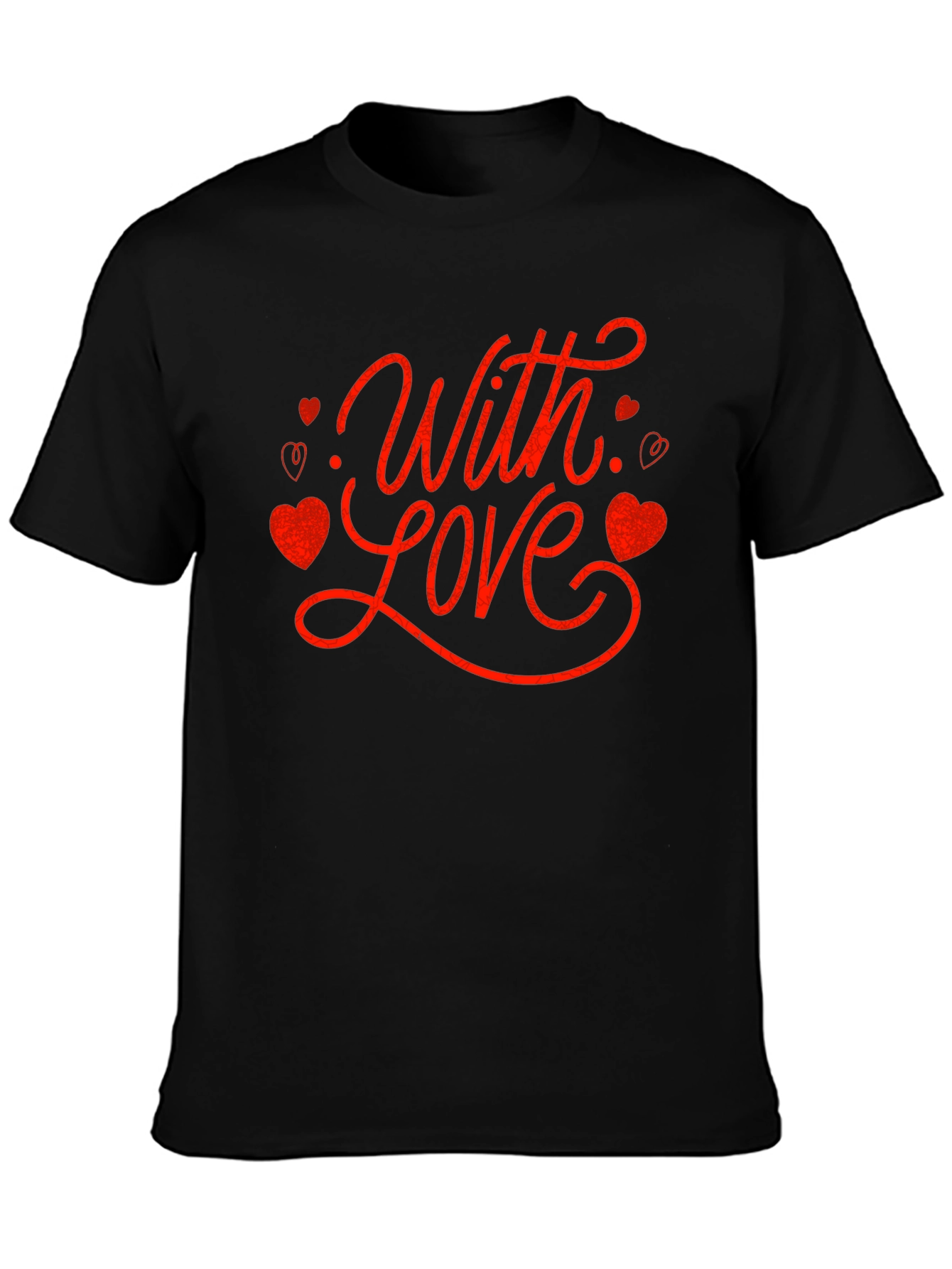 With Love Valentines Day Graphic Tee - Black