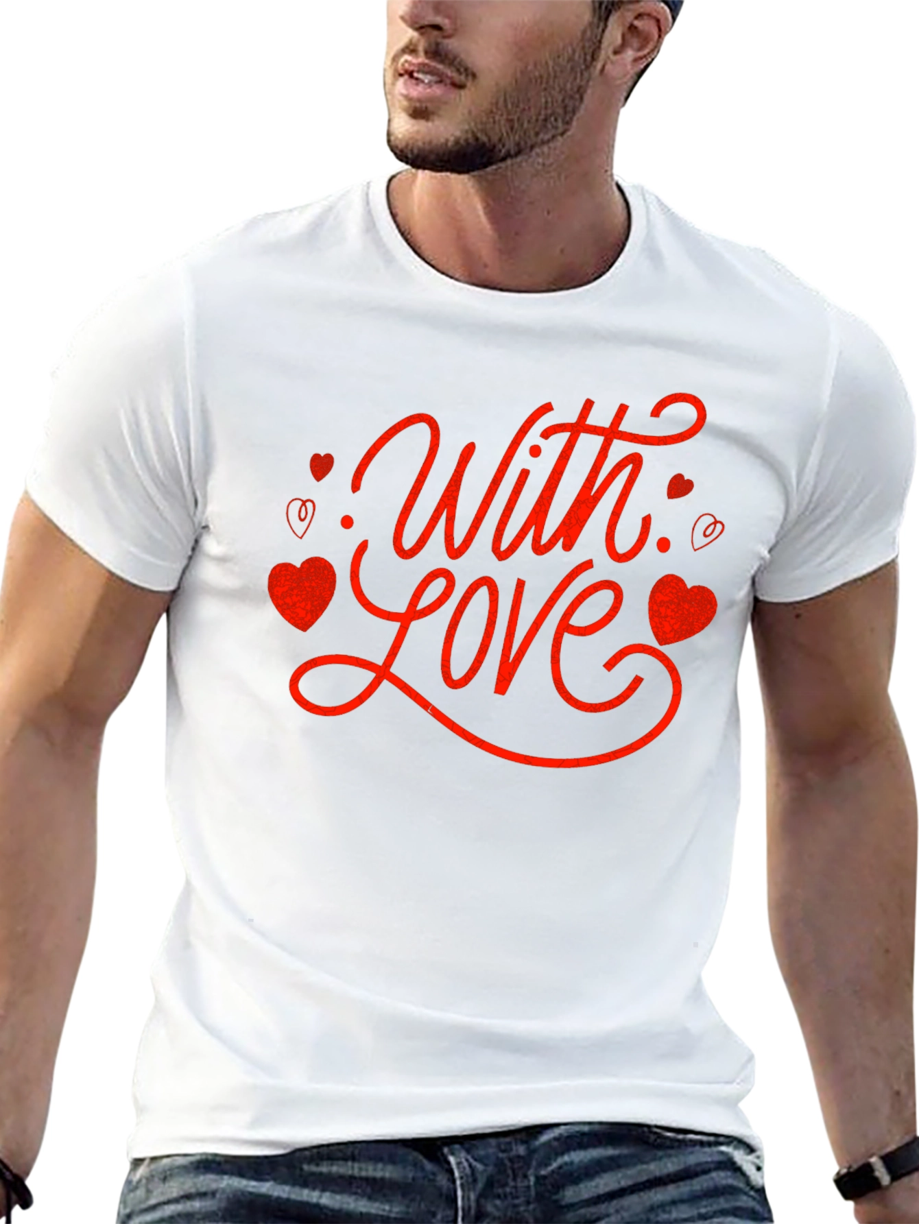 With Love Valentines Day Graphic Tee - Black