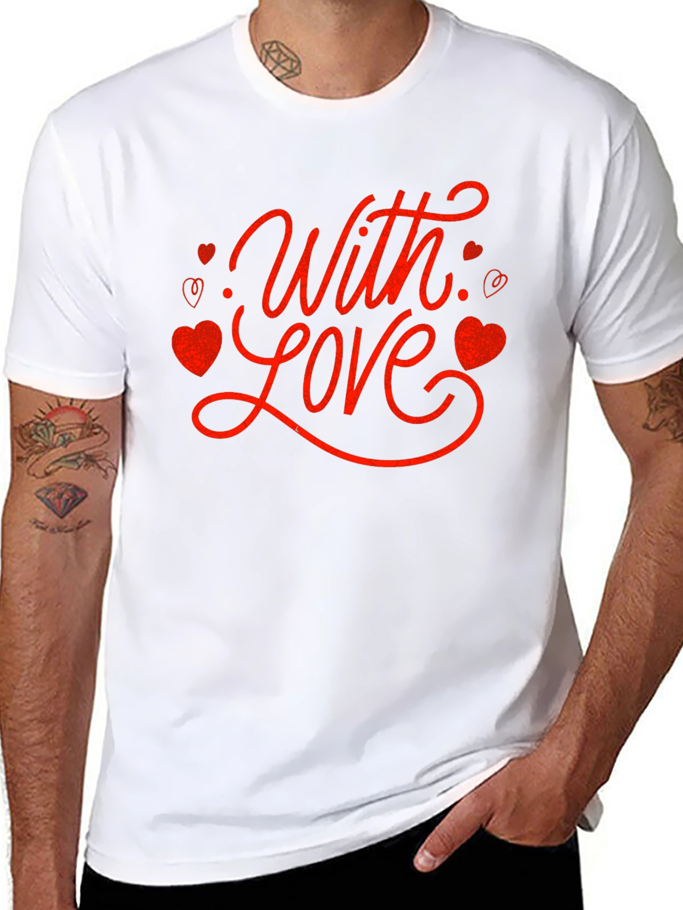 With Love Valentines Day Graphic Tee - Black