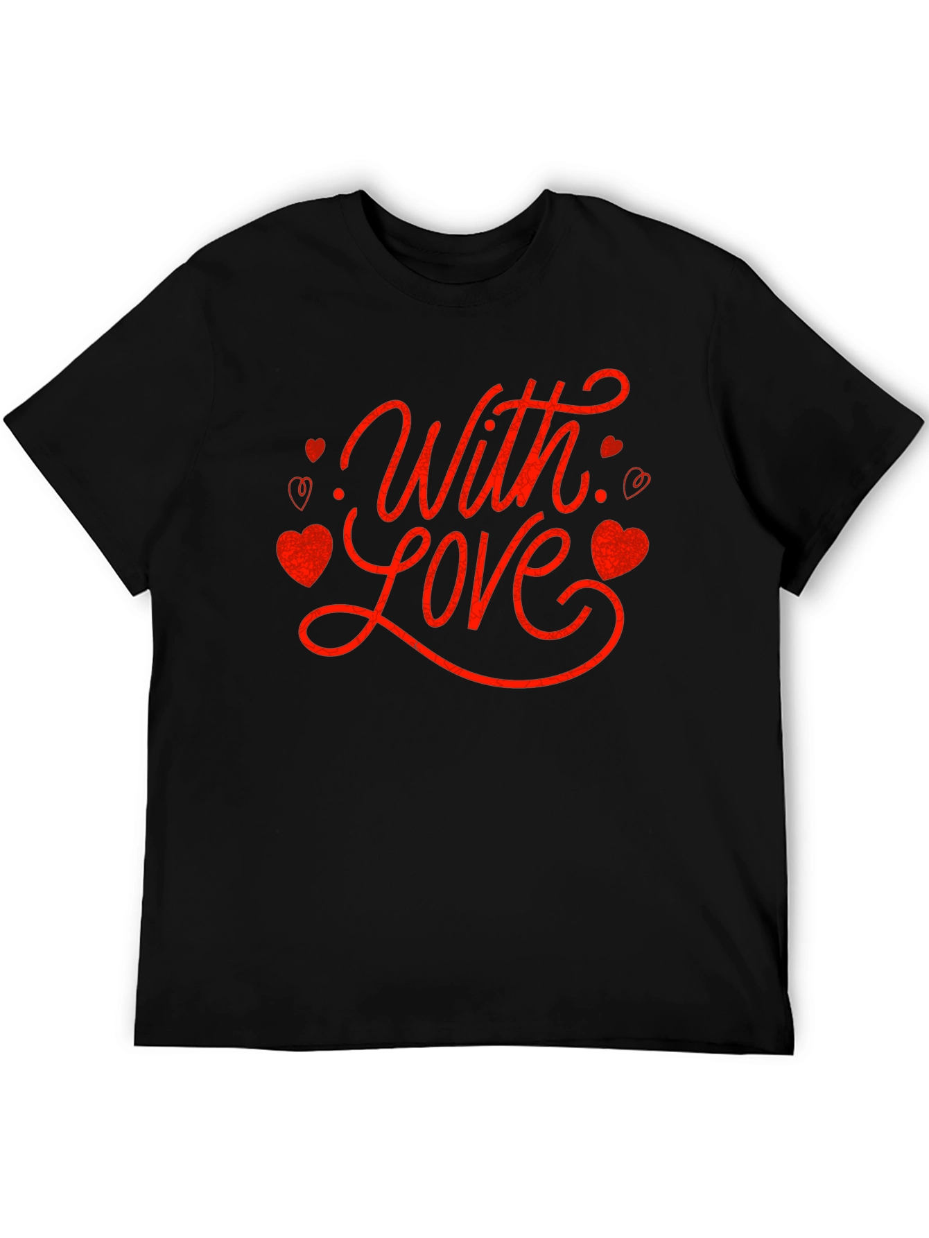 With Love Valentines Day Graphic Tee - Black