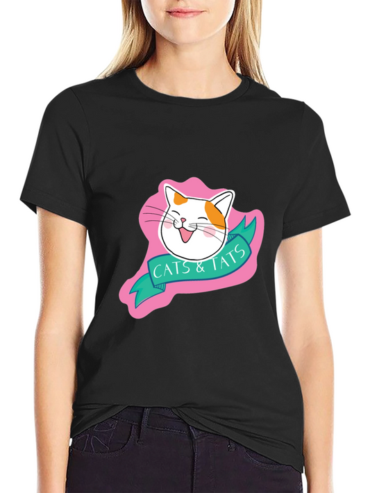Cats & Tats Graphic Tee - Cool Cat Lover T-Shirt