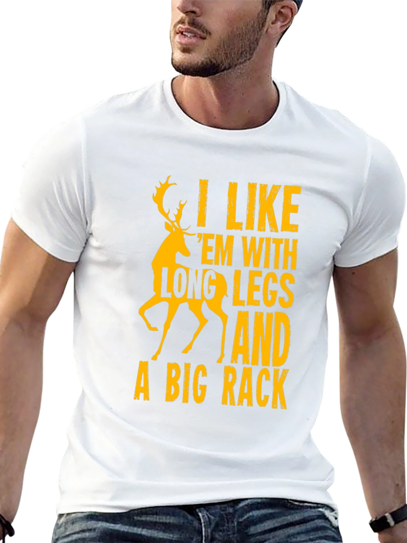 Funny Deer Hunting T-Shirt - Long Legs Big Rack