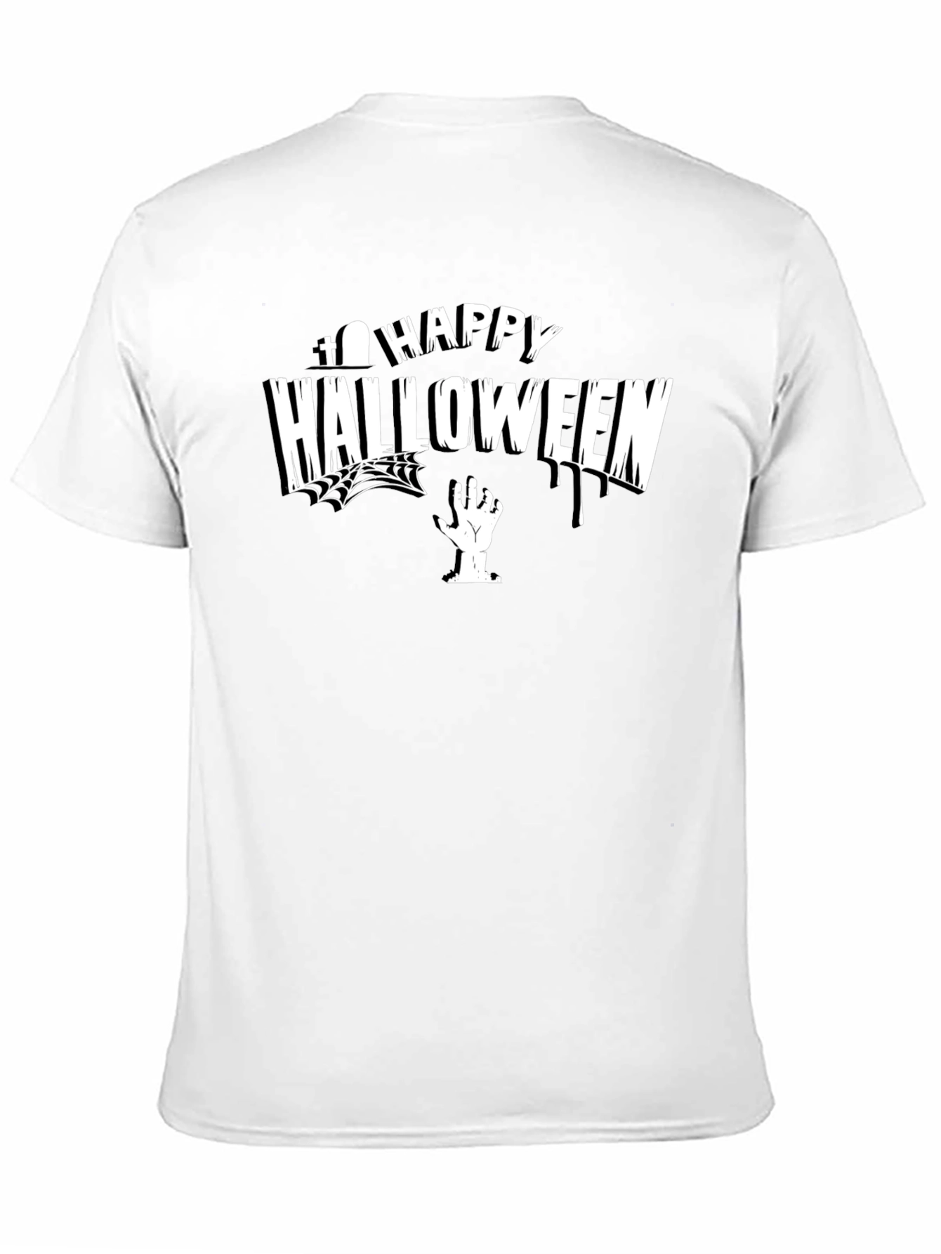 Happy Halloween Graphic Tee - Spooky Zombie Hand Design