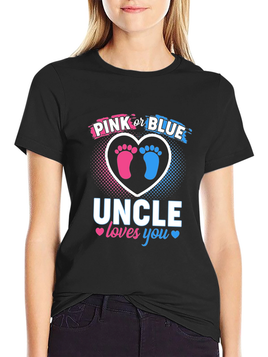 Gender Reveal Uncle T-Shirt - Pink or Blue Baby Feet