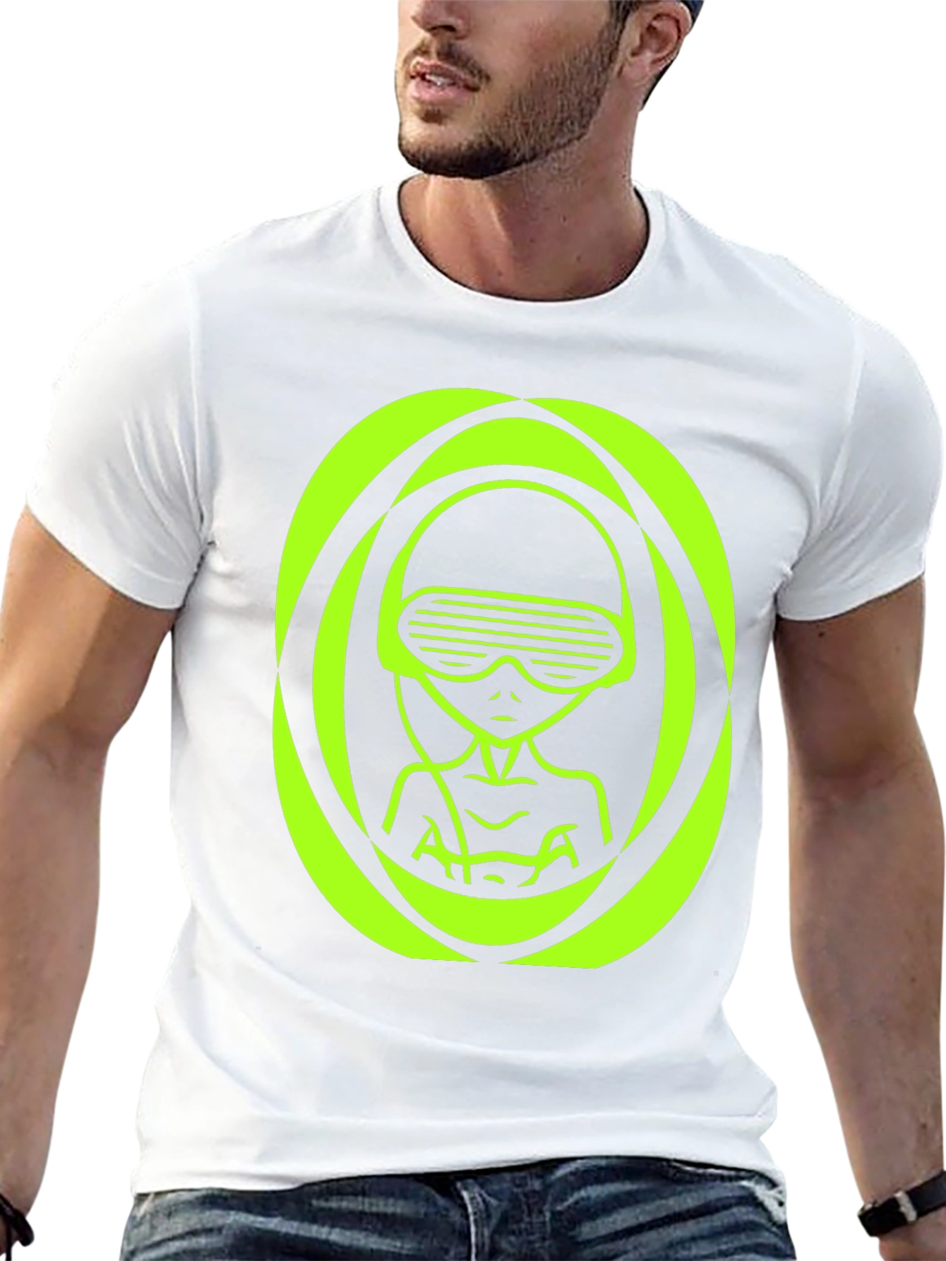 Neon Alien Graphic T-Shirt - Unique Sci-Fi Design
