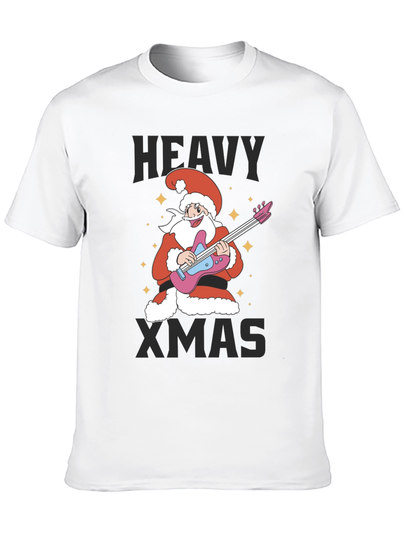Heavy Xmas Santa Guitar T-Shirt