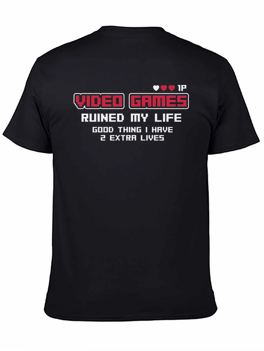 Video Games Ruined My Life Funny Graphic Tee