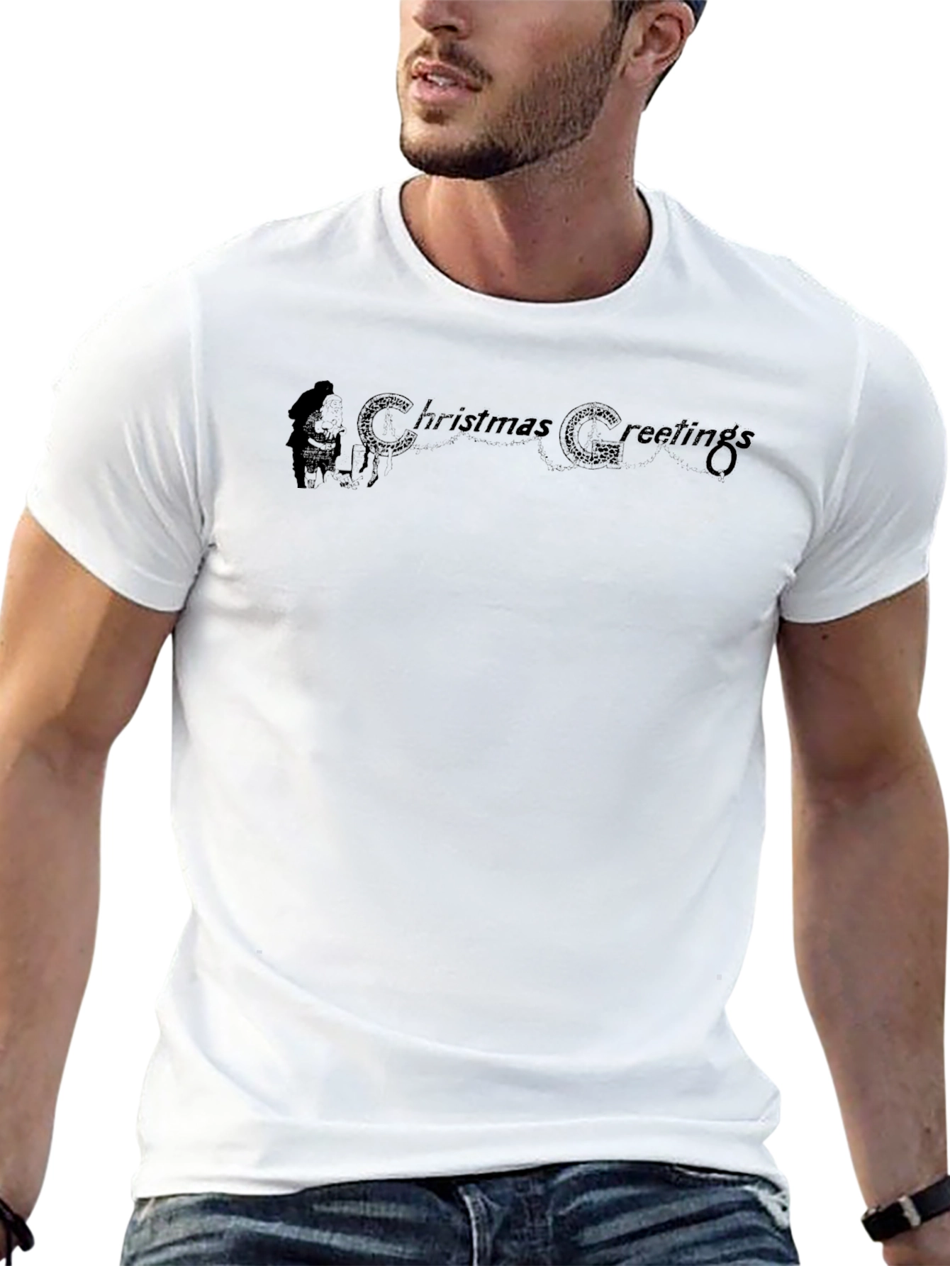 Christmas Greetings Black T-Shirt