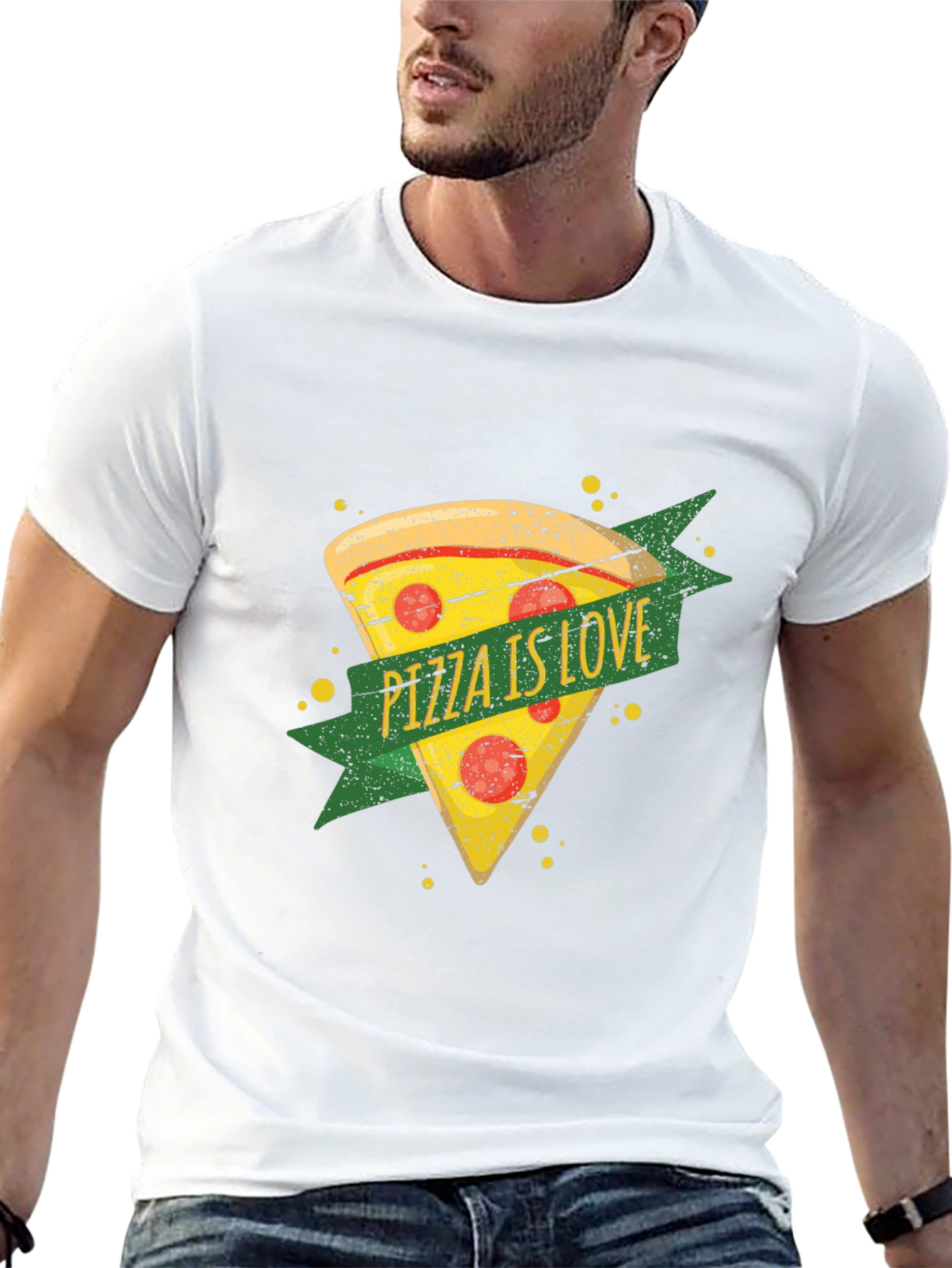 Pizza is Love Graphic T-Shirt - Black