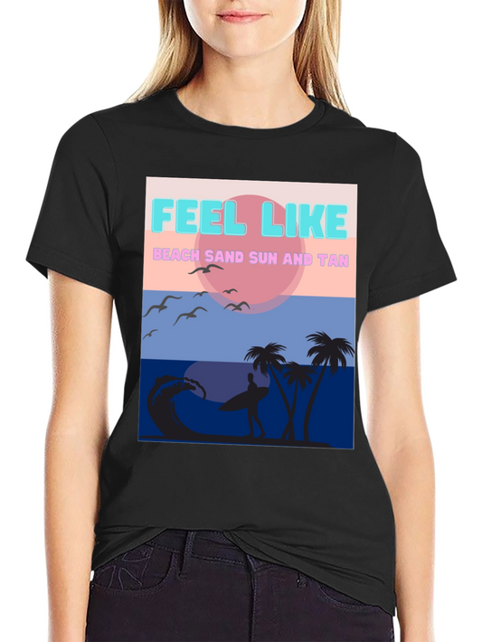 Beach Vibes Graphic Tee - Sand Sun & Surf T-Shirt
