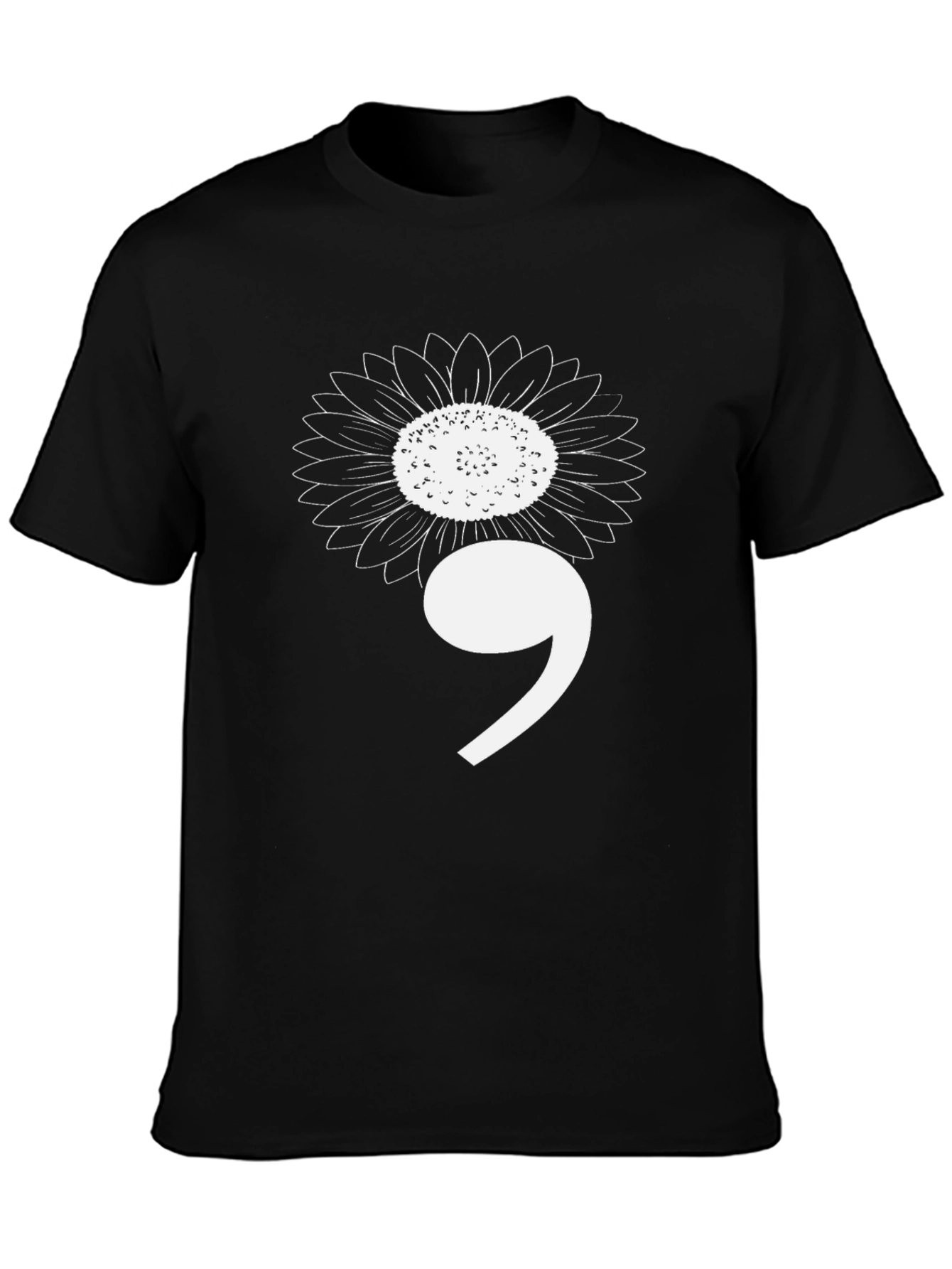 Semicolon Sunflower Graphic Tee - Mental Health Awareness