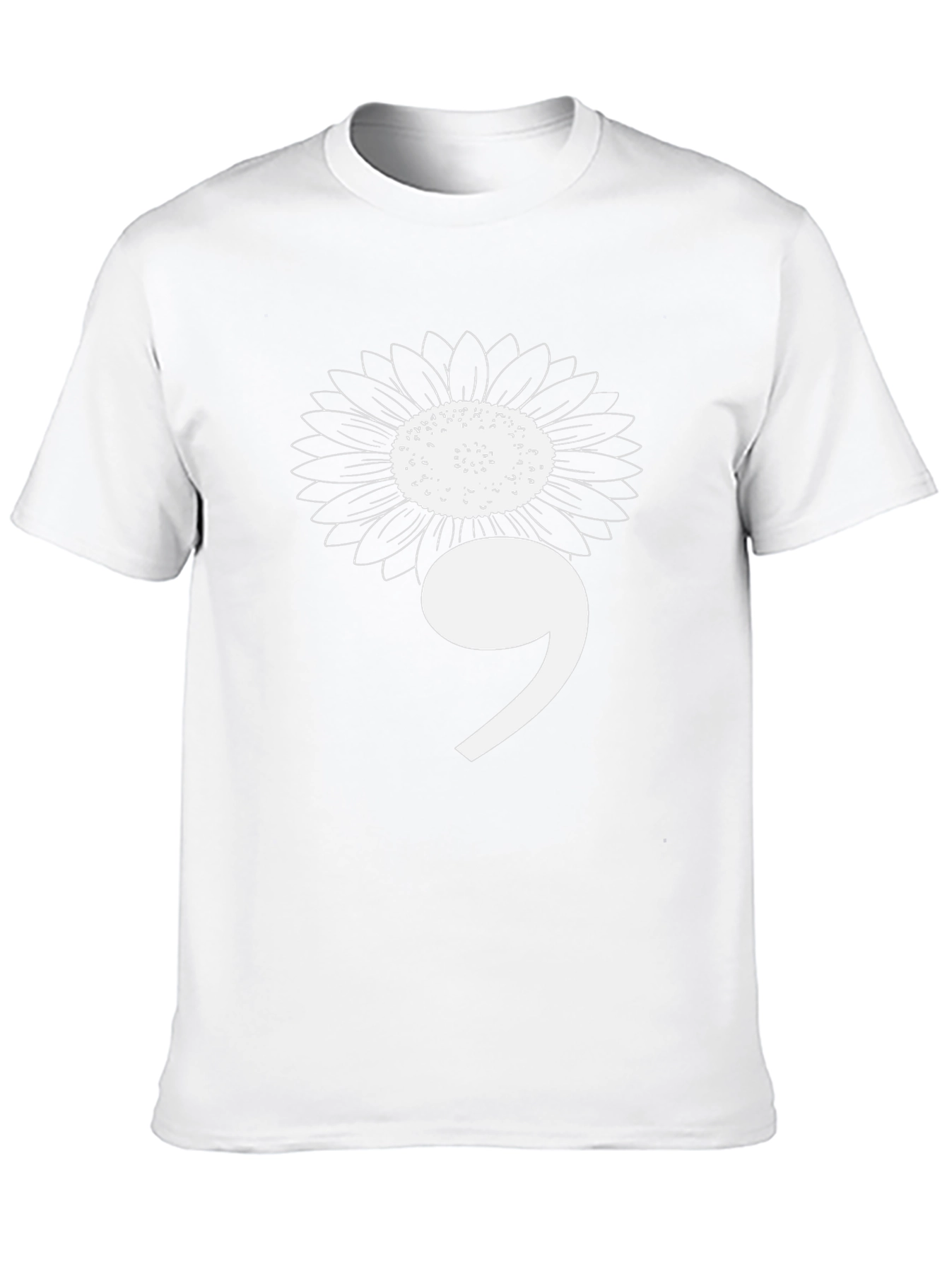 Semicolon Sunflower Graphic Tee - Mental Health Awareness