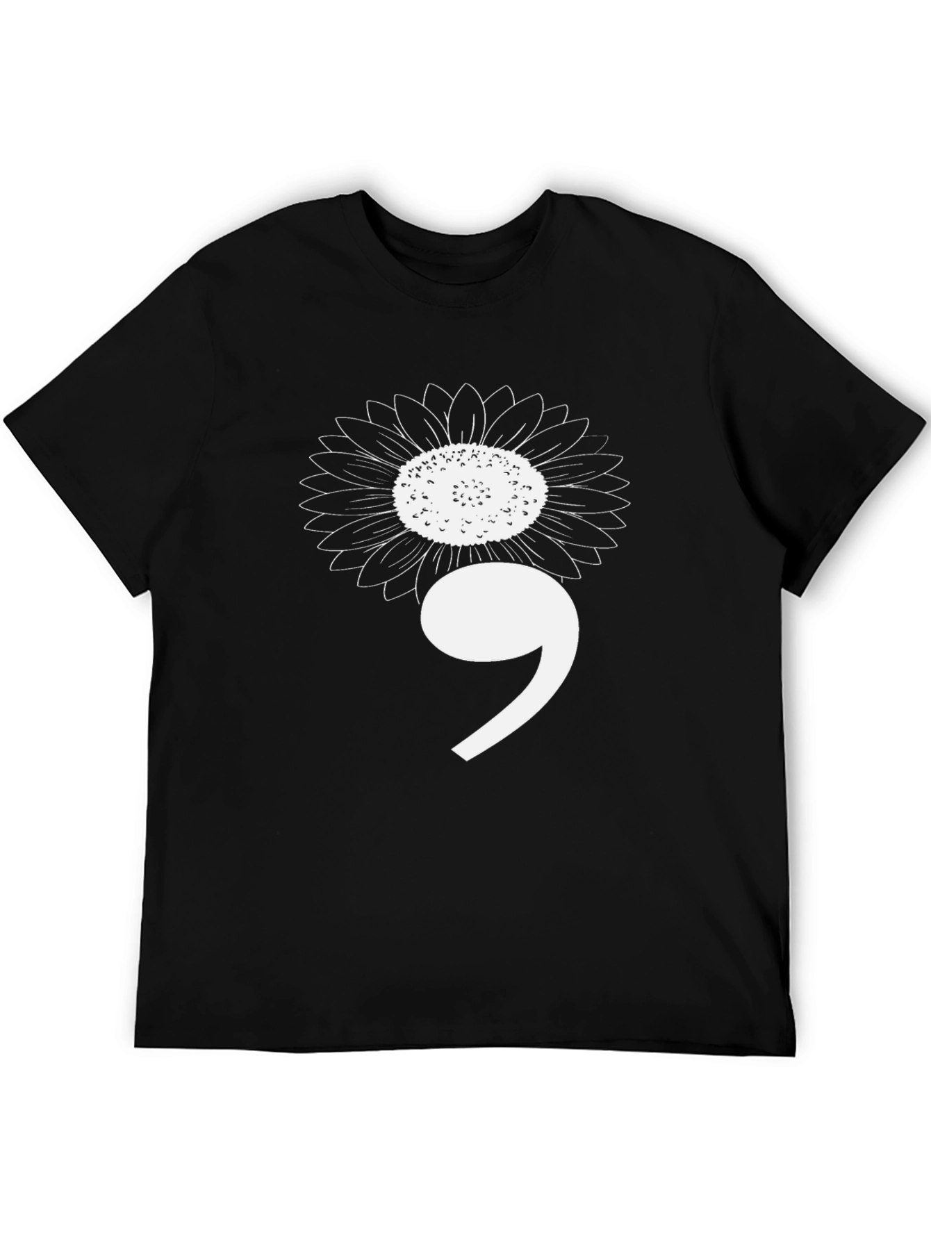 Semicolon Sunflower Graphic Tee - Mental Health Awareness