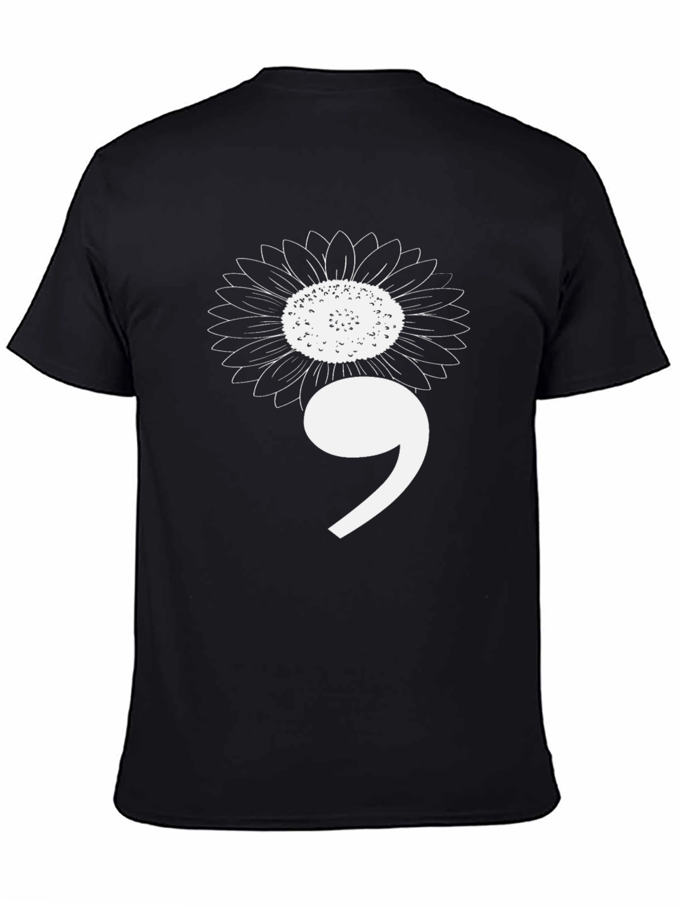 Semicolon Sunflower Graphic Tee - Mental Health Awareness