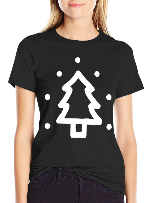 Christmas Tree Graphic Tee - Black Holiday Shirt