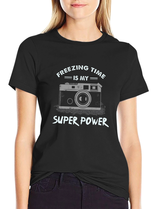 Freezing Time Super Power Camera Graphic T-Shirt