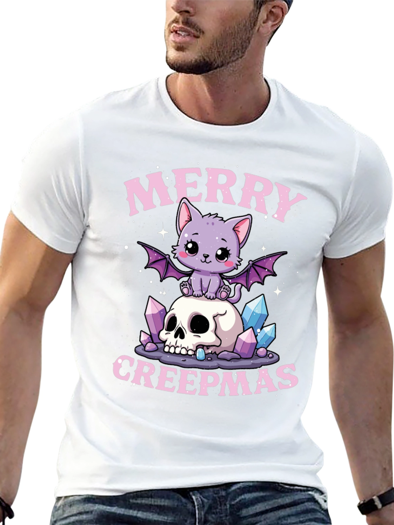 Merry Creepmas Graphic Tee - Gothic Holiday Shirt