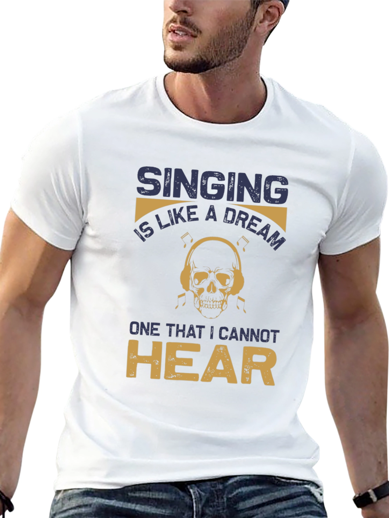 Singing Dream Skull T-Shirt - Hear No Music