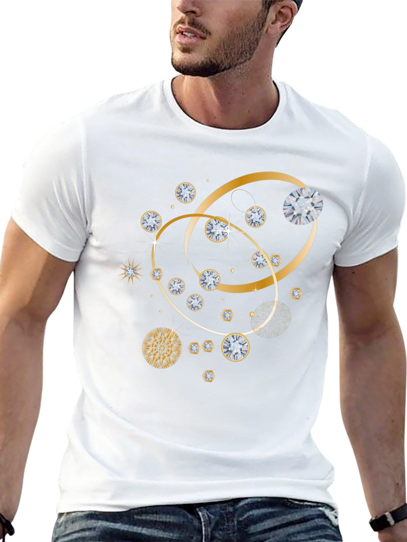 Diamond & Gold Pattern T-Shirt