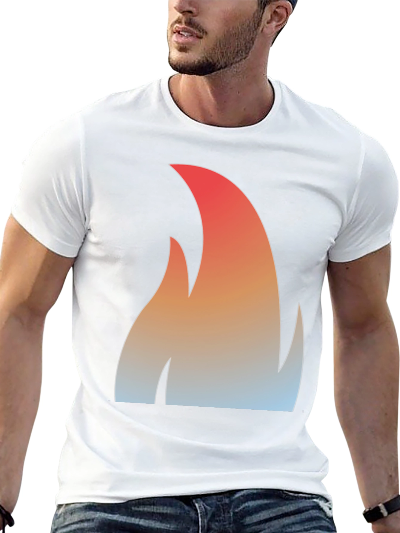Flame Gradient Graphic Tee - Black