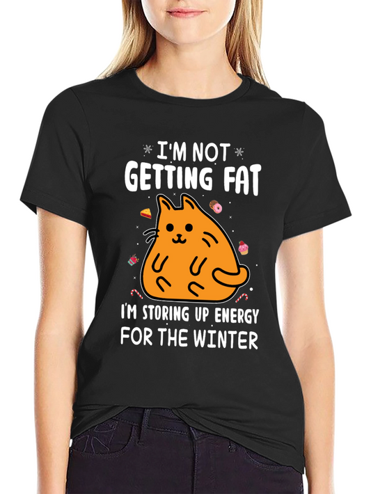 Funny Cat Storing Energy for Winter Graphic Tee