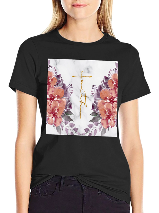 Faith Floral Graphic T-Shirt - Trendy Christian Apparel