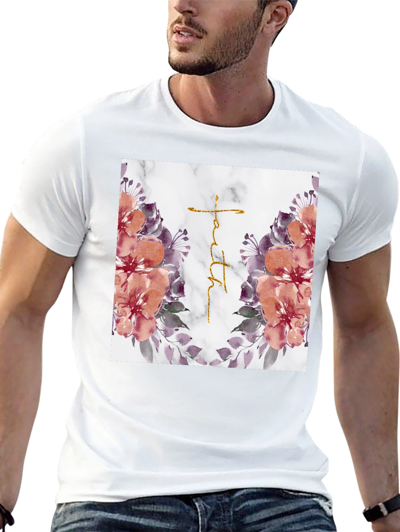 Faith Floral Graphic T-Shirt - Trendy Christian Apparel