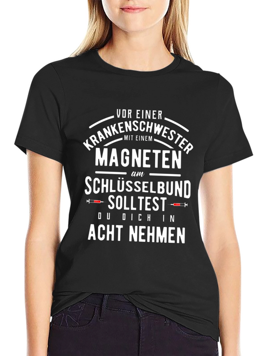 Nurse Magnet Keyring T-Shirt - Acht Nehmen