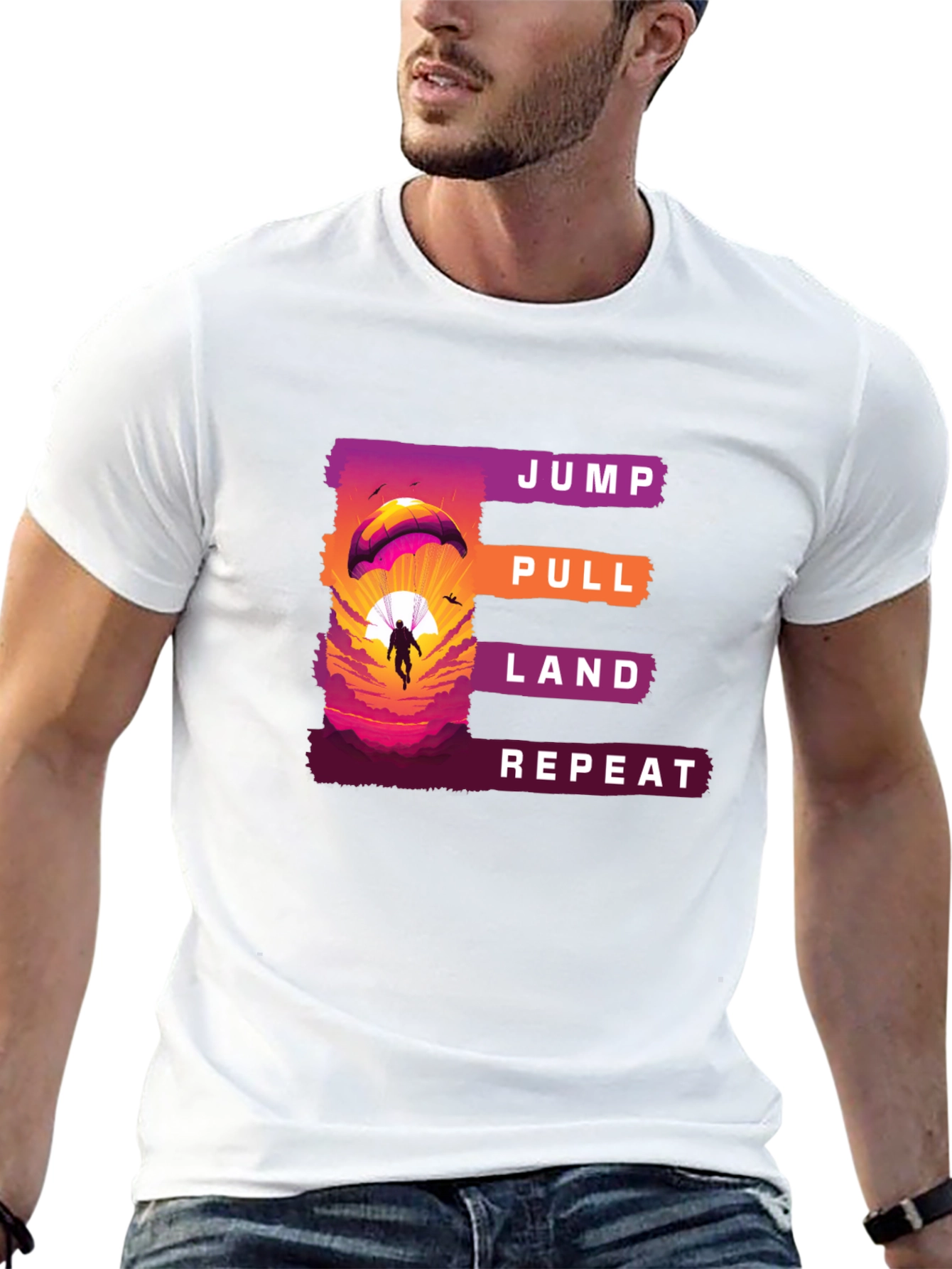 Jump Pull Land Repeat Paragliding T-Shirt