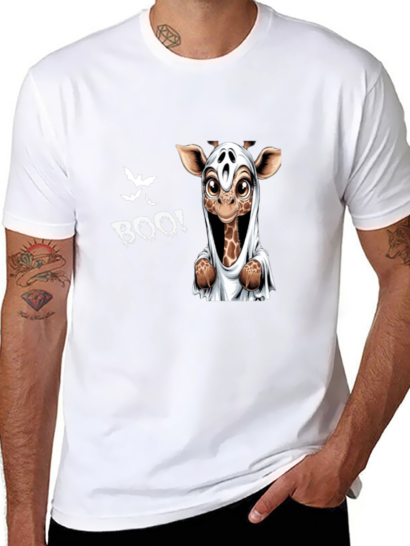 Halloween Giraffe Boo Graphic Tee
