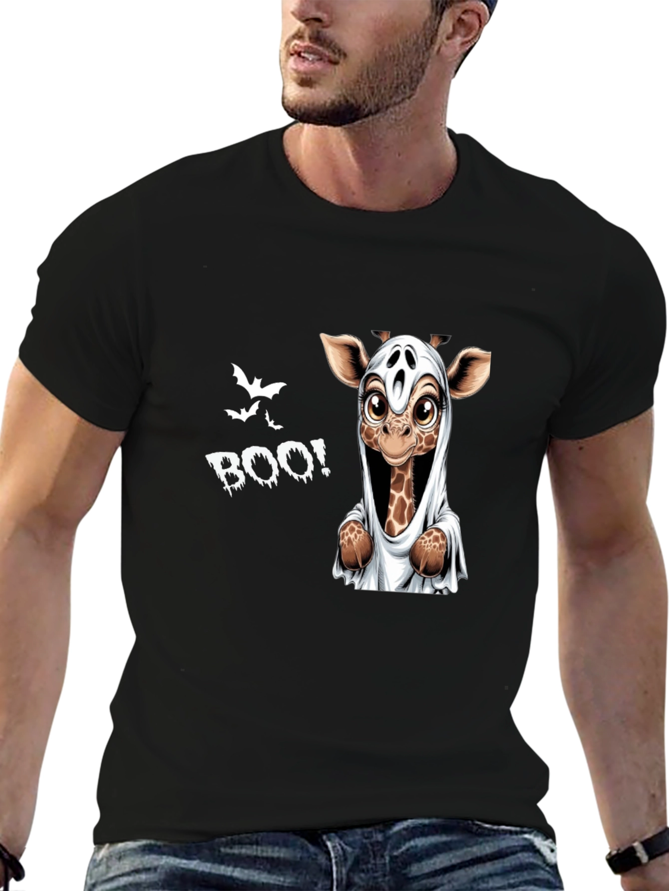 Halloween Giraffe Boo Graphic Tee